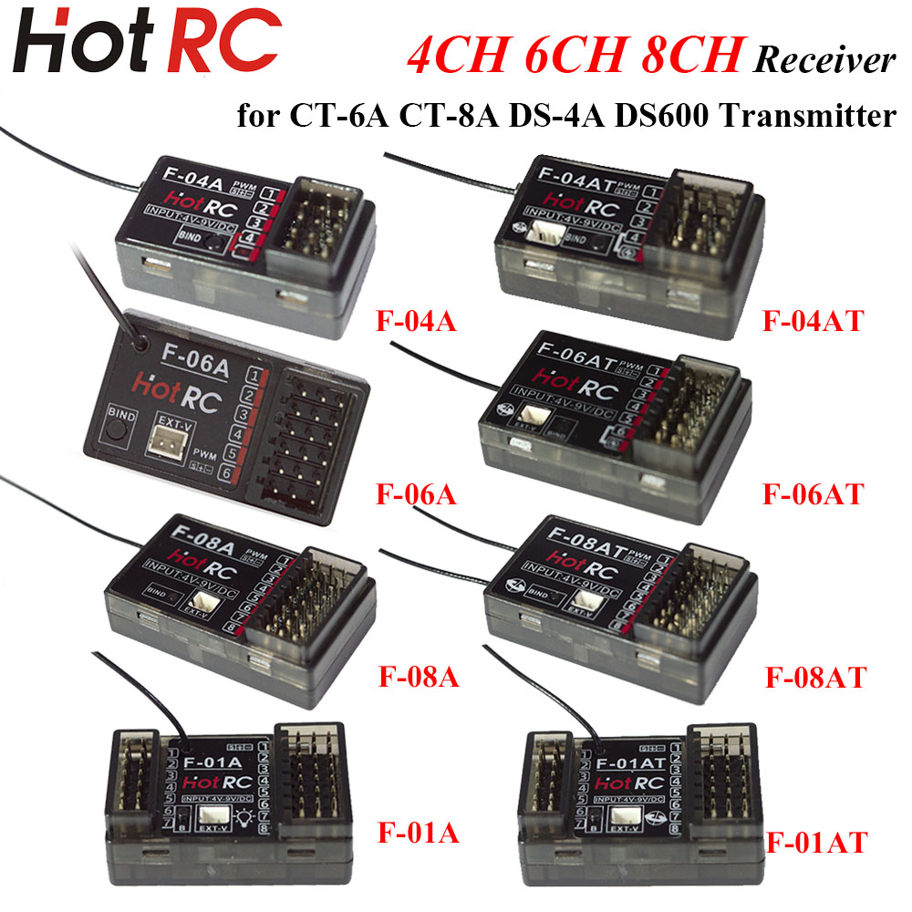 Drone Racing Receiver - HOTRC 2.4Ghz 4/6/8 ช่องสัญญาณ F-04A F-06AT