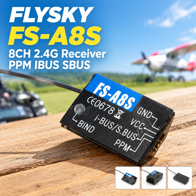 FS-A8S 2.4G 8CH ตัวรับสัญญาณ R - Drone Racing Receiver บทวิจารณ์และราคา